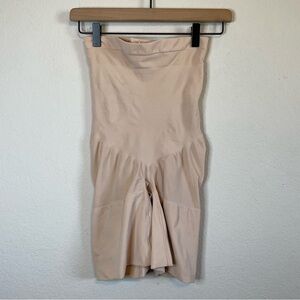 Spanx Sculpt High Waisted Mid Thigh Shorts Tan Shapewear Size 1X